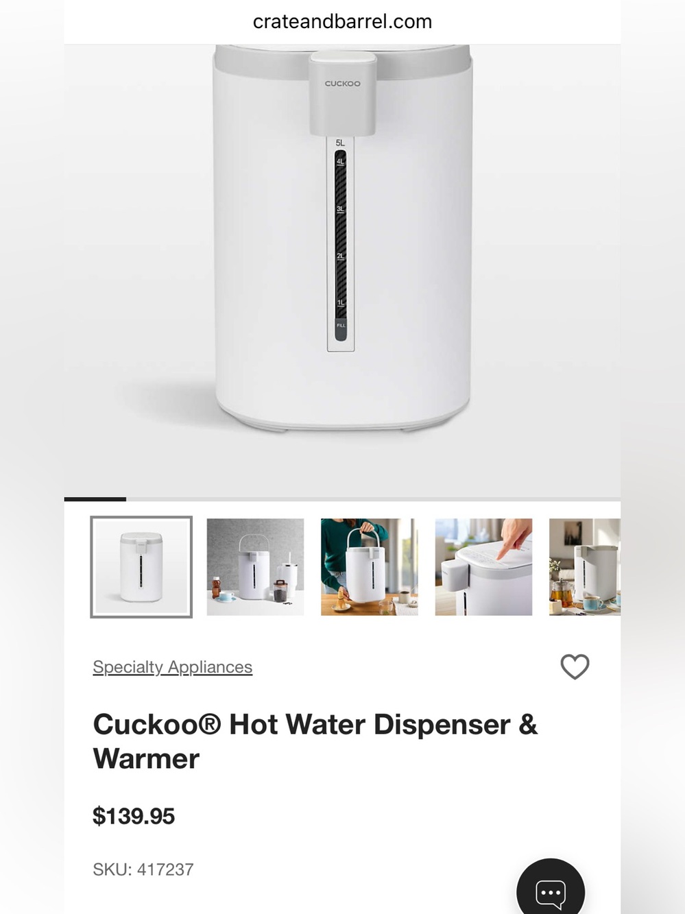 Cuckoo hot water warmer and dispenser hardly used